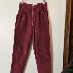 Hollister Women's Burgundy Corduroy Pants
